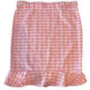 BARBIE, Coquette, Office Siren, PINK Tweed Skirt Women's Large